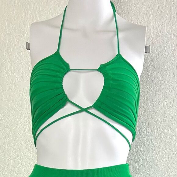 Meshki Crystal Vibrant Green Ribbed Set - Picture 4 of 12